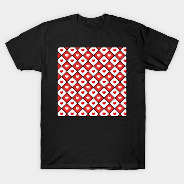 Valentine's Day Pattern T-Shirt by Kacarrot